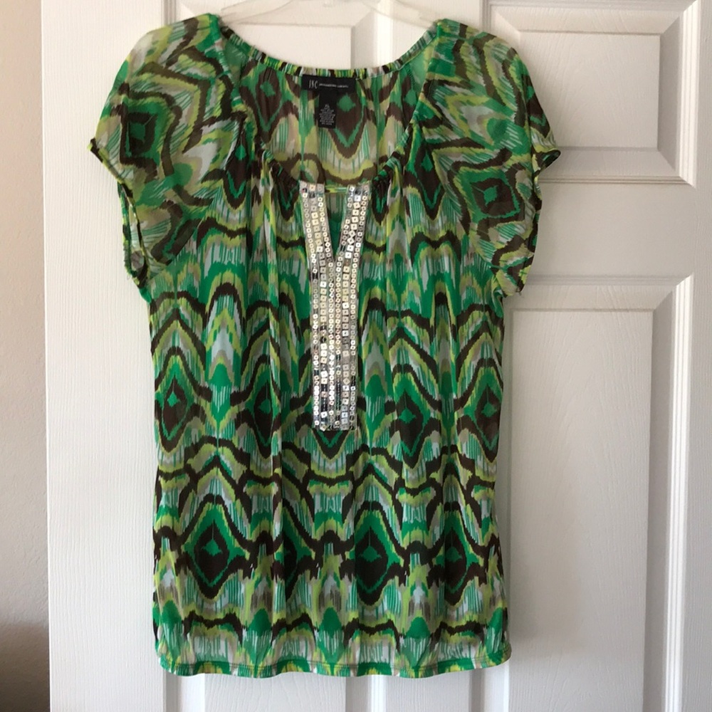 INC short sleeve green top